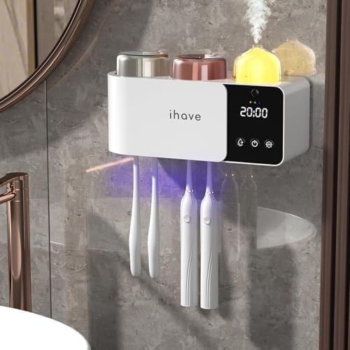 Toothbrush Holder Aromatherapy Diffuser Wall Mount UV Sanitiz…
