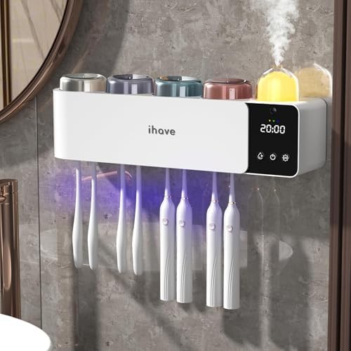 Toothbrush Holder Aromatherapy Diffuser Wall Mount UV Sanitiz…