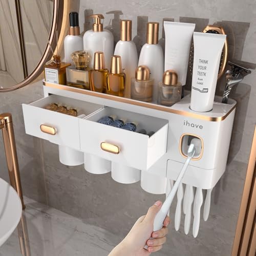 Toothbrush Holders Bathrooms Wall Mount Toothpaste Dispenser …